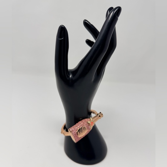 Kate Spade Champagne Bottle Bracelet Dainty Pink Jewelry Bridal Rose Gold Bangle - Picture 4 of 17